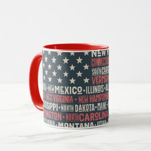 USA |States u. Kapitalien Tasse (Vorderseite Links)