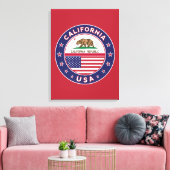 USA_STATES - WITH_FLAG_California_circle_with_flag Leinwanddruck (Insitu (Wohnzimmer))