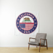 USA_STATES - WITH_FLAG_California_circle_with_flag Wandteppich (Beispiel)