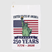 USA Statue of Liberty 250 Jahre 1776-2026 Golfhandtuch (Vorderseite)