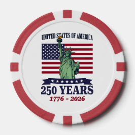 USA Statue of Liberty 250 Years 1776-2026 Pokerchips