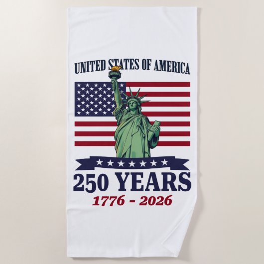 USA Statue of Liberty 250 Years 1776-2026 Strandtuch (Vorderseite)