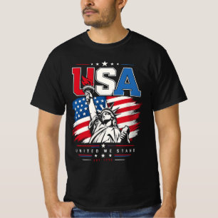 USA Statue of Liberty abgenutzte Flagge Patriotisc T-Shirt