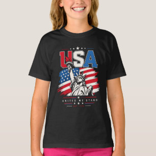 USA Statue of Liberty abgenutzte Flagge Patriotisc T-Shirt