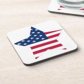 USA-Stern-amerikanische Flagge Getränkeuntersetzer (Linke Seite)