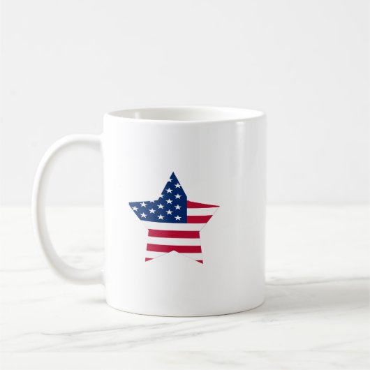 USA-Stern-amerikanische Flagge Kaffeetasse (Links)