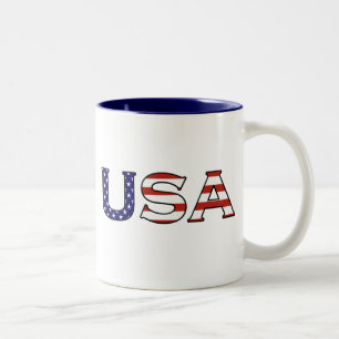 USA-Stern-u. -streifen-Tasse Zweifarbige Tasse