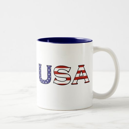 USA-Stern-u. -streifen-Tasse Zweifarbige Tasse (Rechts)