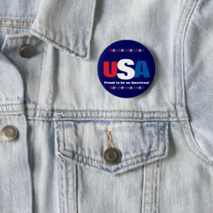 USA Sterne Rot Weiß Blau Patriotische Knöpfe Button