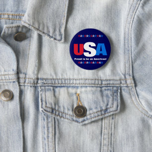 USA Sterne Rot Weiß Blau Patriotische Knöpfe Button