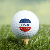 USA Sterne Streifen Rot Weiß Blau Golfball (Insitu T-Shirt)