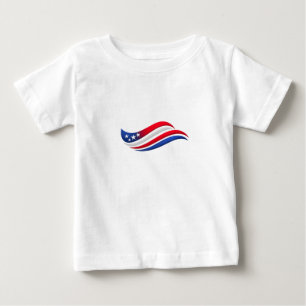 USA Sterne & Streifen Welle Wurfkissen   Rot Weiß Baby T-shirt