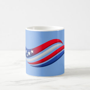USA Sterne & Streifen Wurf Kissen   Rot Weiß Kaffeetasse