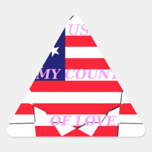 USA Sternenbanner Liebe Mein Land der Liebe Dreieckiger Aufkleber