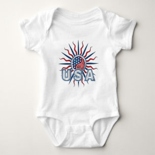 USA Sternexplosion Yin Yang Baby Strampler