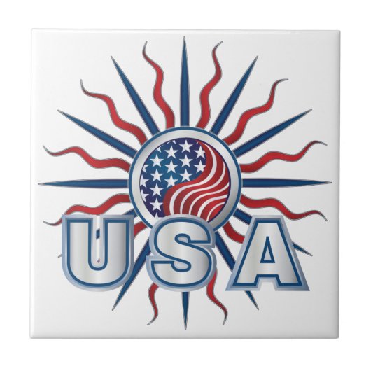 USA Sternexplosion Yin Yang Fliese (Vorderseite)