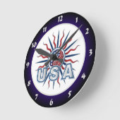 USA-Sternexplosion Yin Yang Runde Wanduhr (Winkel)