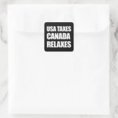USA Steuern Kanada Relaxe Quadratischer Aufkleber (Tasche)