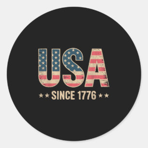 Usa Stolz 4. Juli Vintage seit 1776 Amerikanisch Runder Aufkleber