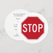 USA Stopp Sign Einladung (Vorne/Hinten)