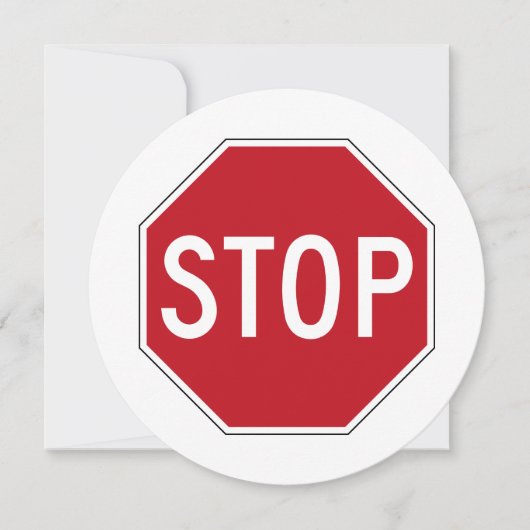 USA Stopp Sign Einladung (Vorderseite)
