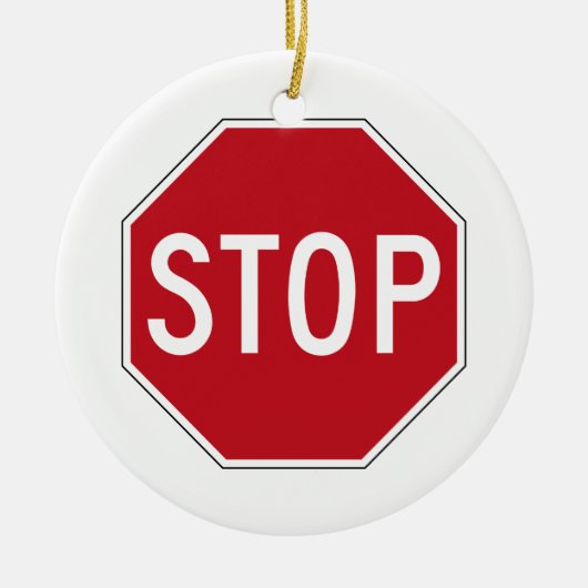 USA-Stoppschild Keramikornament (Vorne)