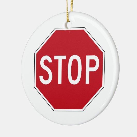 USA-Stoppschild Keramikornament (Links)