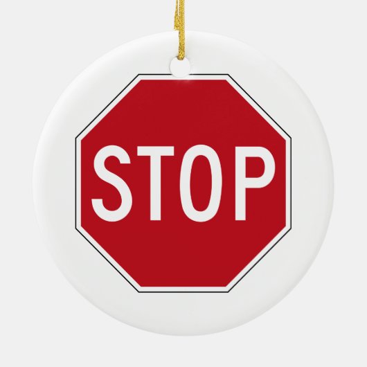 USA-Stoppschild Keramikornament (Hinten)