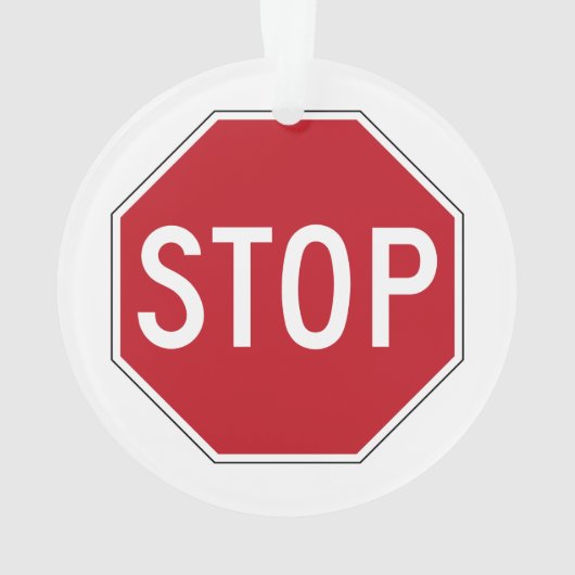 USA-Stoppschild Ornament (Rückseite)