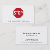 USA-Stoppschild Visitenkarte (Vorne/Hinten)