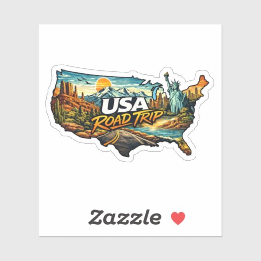USA-Straßen-Trip Aufkleber (Blatt)