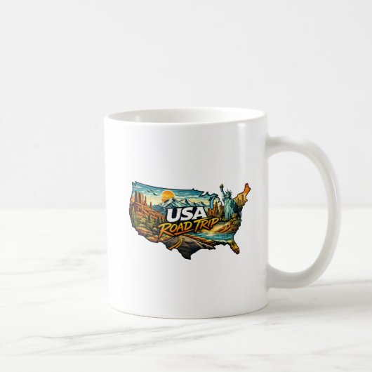 USA-Straßen-Trip Kaffeetasse (Rechts)