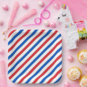 USA-Streifen 1 Papierplatte Pappteller (Party)