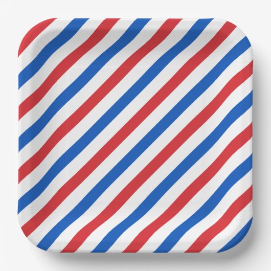 USA-Streifen 1 Papierplatte Pappteller (Vorderseite)