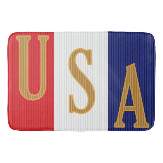 USA-Streifen-Dekor Badematte (Vorderseite)