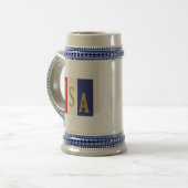 USA-Streifen-Dekor Bierglas (Vorderseite Links)