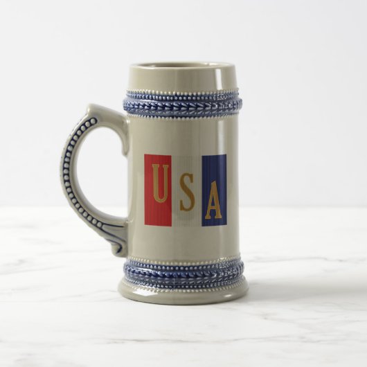 USA-Streifen-Dekor Bierglas (Links)