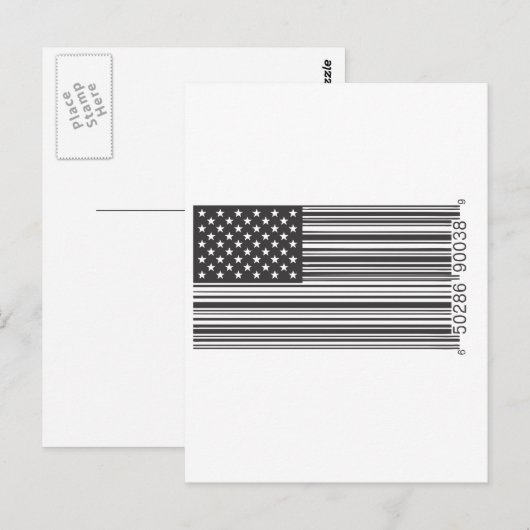 USA Strichcode Postkarte (Vorne/Hinten)