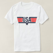 USA Stripes White T - Shirt (Design vorne)