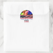 USA Strong Runder Aufkleber (Tasche)