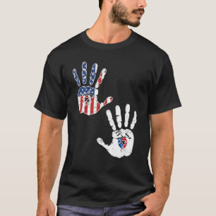 USA Südkorea Handprint Flag Proud Korean AMeric T-Shirt
