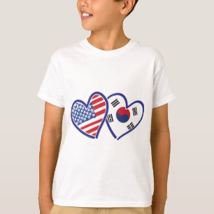 USA Südkorea Liebe Herz T-Shirt