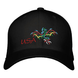 USA SUN DRAGON BESTICKTE KAPPE