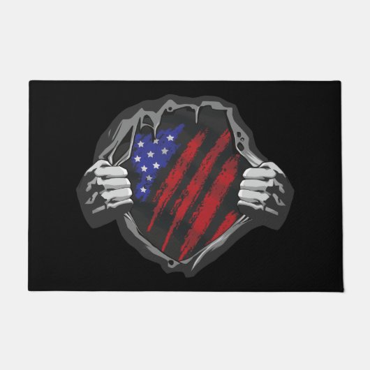 USA Superherd Costume Flag Fußmatte (Vorderseite)
