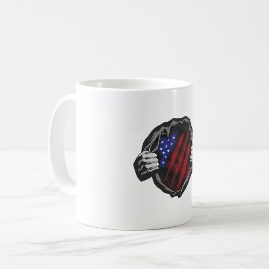 USA Superherd Costume Flag Kaffeetasse (Vorderseite Links)
