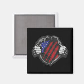 USA Superherd Costume Flag Magnet (Vorderseite/Rückseite)