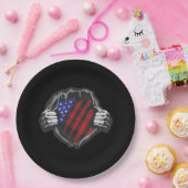USA Superherd Costume Flag Pappteller (Party)