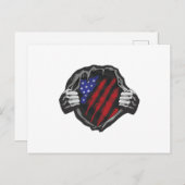 USA Superherd Costume Flag Postkarte (Vorne/Hinten)
