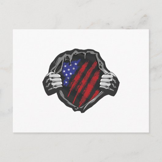 USA Superherd Costume Flag Postkarte (Vorderseite)