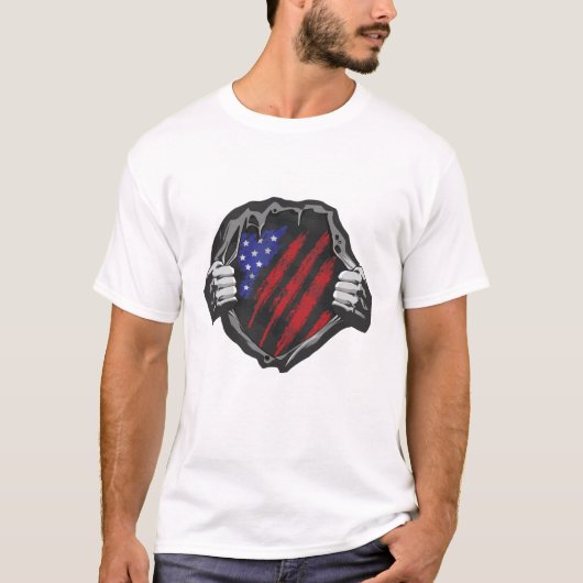 USA Superherd Costume Flag T-Shirt (Vorderseite)
